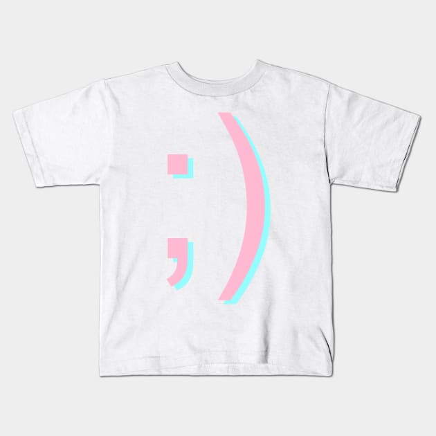 Winky Face Emoji - ;) Kids T-Shirt by SpaceDogLaika